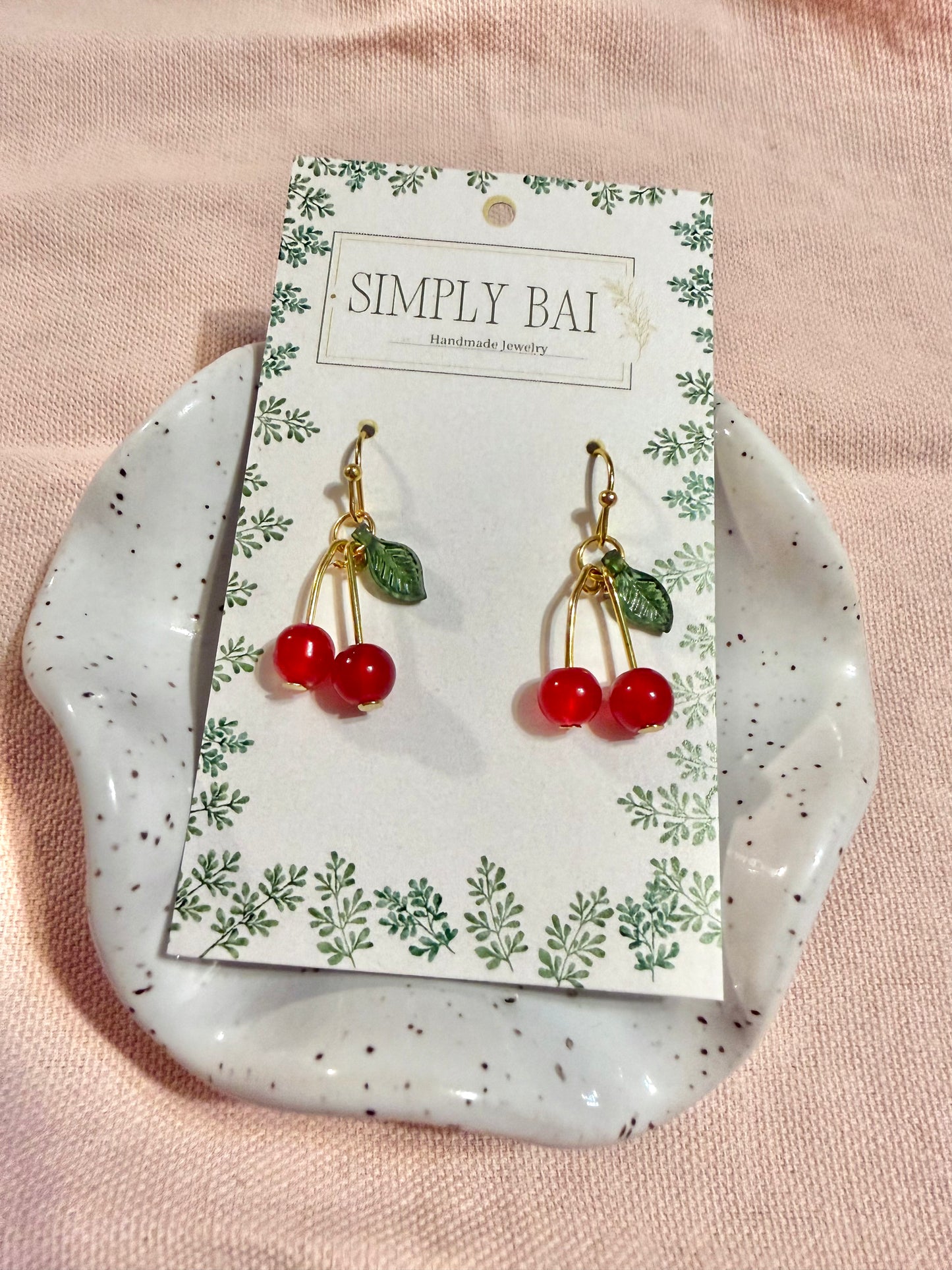 Cherie | Cherry beaded earrings