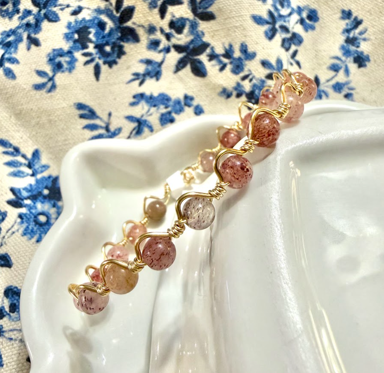 Clara | Blush Wire-Wrapped Bracelet