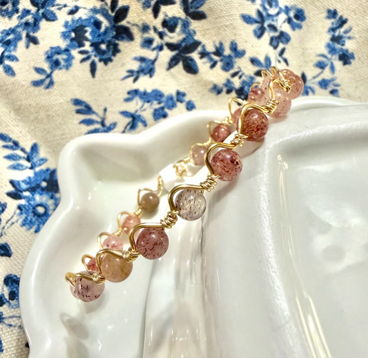 Clara | Blush Wire-Wrapped Bracelet